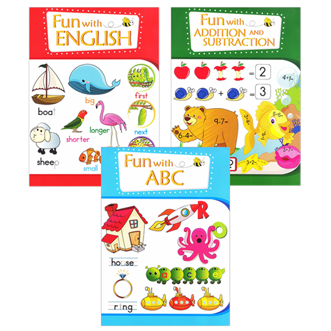 FUN WITH SERIES SET OF 3 (ABC, ENGLISH,& ADDITION AND SUBTRACTION)
